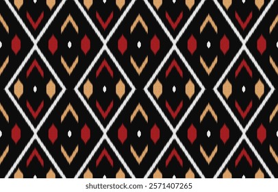 Ethnic abstract ikat art. Aztec ornament print. geometric ethnic pattern seamless  color oriental.  Design for background ,curtain, carpet, wallpaper, clothing, wrapping, Batik, vector illustration.