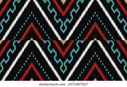 Ethnic abstract ikat art. Aztec ornament print. geometric ethnic pattern seamless  color oriental.  Design for background ,curtain, carpet, wallpaper, clothing, wrapping, Batik, vector illustration.