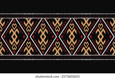 Ethnic abstract ikat art. Aztec ornament print. geometric ethnic pattern seamless  color oriental.  Design for background ,curtain, carpet, wallpaper, clothing, wrapping, Batik, vector illustration.