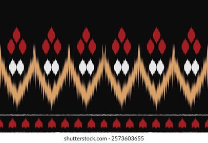 Ethnic abstract ikat art. Aztec ornament print. geometric ethnic pattern seamless  color oriental.  Design for background ,curtain, carpet, wallpaper, clothing, wrapping, Batik, vector illustration.