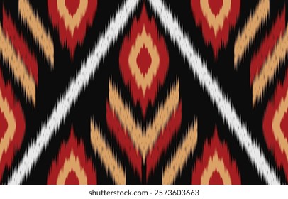 Ethnic abstract ikat art. Aztec ornament print. geometric ethnic pattern seamless  color oriental.  Design for background ,curtain, carpet, wallpaper, clothing, wrapping, Batik, vector illustration.
