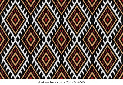 Ethnic abstract ikat art. Aztec ornament print. geometric ethnic pattern seamless  color oriental.  Design for background ,curtain, carpet, wallpaper, clothing, wrapping, Batik, vector illustration.