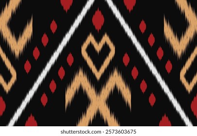 Ethnic abstract ikat art. Aztec ornament print. geometric ethnic pattern seamless  color oriental.  Design for background ,curtain, carpet, wallpaper, clothing, wrapping, Batik, vector illustration.