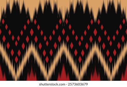 Ethnic abstract ikat art. Aztec ornament print. geometric ethnic pattern seamless  color oriental.  Design for background ,curtain, carpet, wallpaper, clothing, wrapping, Batik, vector illustration.