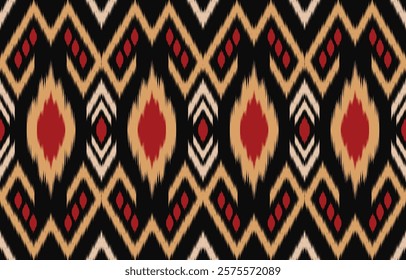 Ethnic abstract ikat art. Aztec ornament print. geometric ethnic pattern seamless  color oriental.  Design for background ,curtain, carpet, wallpaper, clothing, wrapping, Batik, vector illustration.