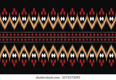 Ethnic abstract ikat art. Aztec ornament print. geometric ethnic pattern seamless  color oriental.  Design for background ,curtain, carpet, wallpaper, clothing, wrapping, Batik, vector illustration.
