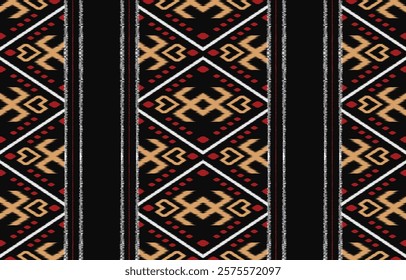 Ethnic abstract ikat art. Aztec ornament print. geometric ethnic pattern seamless  color oriental.  Design for background ,curtain, carpet, wallpaper, clothing, wrapping, Batik, vector illustration.