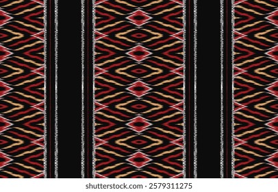 Ethnic abstract ikat art. Aztec ornament print. geometric ethnic pattern seamless  color oriental.  Design for background ,curtain, carpet, wallpaper, clothing, wrapping, Batik, vector illustration.