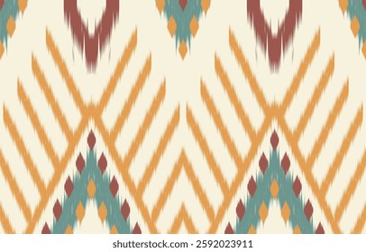 Ethnic abstract ikat art. Aztec ornament print. geometric ethnic pattern seamless  color oriental.  Design for background ,curtain, carpet, wallpaper, clothing, wrapping, Batik, vector illustration.