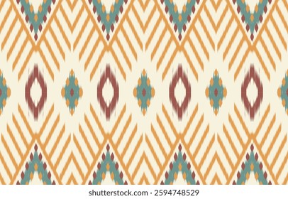 Ethnic abstract ikat art. Aztec ornament print. geometric ethnic pattern seamless  color oriental.  Design for background ,curtain, carpet, wallpaper, clothing, wrapping, Batik, vector illustration.