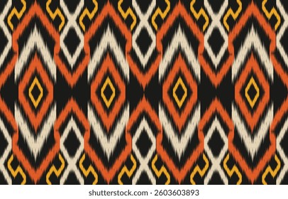 Ethnic abstract ikat art. Aztec ornament print. geometric ethnic pattern seamless  color oriental.  Design for background ,curtain, carpet, wallpaper, clothing, wrapping, Batik, vector illustration.