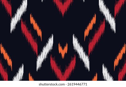 Étnica abstrata ikat art. Aztec impressão ornamento. padrão étnico geométrico cor sem costura oriental. Design para fundo, cortina, tapete, papel de parede, roupas, envoltório, Batik, ilustração vetorial.