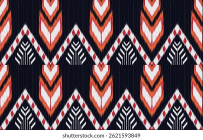 Ethnic abstract ikat art. Aztec ornament print. geometric ethnic pattern seamless color oriental. Design for background ,curtain, carpet, wallpaper, clothing, wrapping, Batik, vector illustration.