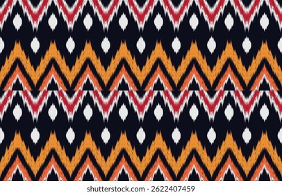 Ethnic abstract ikat art. Aztec ornament print. geometric ethnic pattern seamless color oriental. Design for background ,curtain, carpet, wallpaper, clothing, wrapping, Batik, vector illustration.