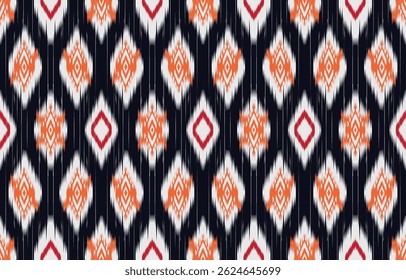 Ethnic abstract ikat art. Aztec ornament print. geometric ethnic pattern seamless color oriental. Design for background ,curtain, carpet, wallpaper, clothing, wrapping, Batik, vector illustration.