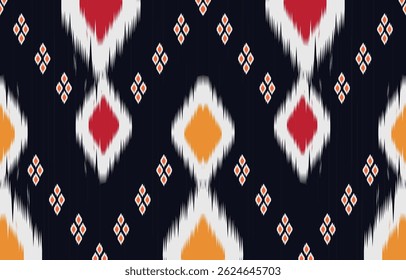 Ethnic abstract ikat art. Aztec ornament print. geometric ethnic pattern seamless color oriental. Design for background ,curtain, carpet, wallpaper, clothing, wrapping, Batik, vector illustration.