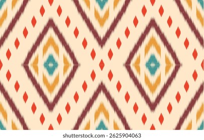 Ethnic abstract ikat art. Aztec ornament print. geometric ethnic pattern seamless color oriental. Design for background ,curtain, carpet, wallpaper, clothing, wrapping, Batik, vector illustration.