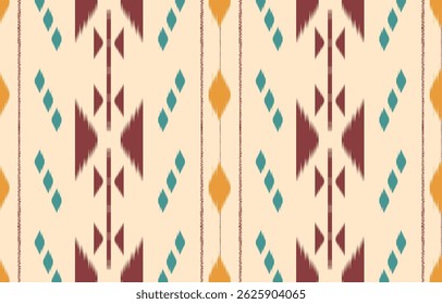 Ethnic abstract ikat art. Aztec ornament print. geometric ethnic pattern seamless color oriental. Design for background ,curtain, carpet, wallpaper, clothing, wrapping, Batik, vector illustration.