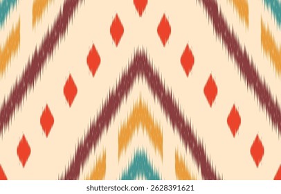 Ethnic abstract ikat art. Aztec ornament print. geometric ethnic pattern seamless color oriental. Design for background ,curtain, carpet, wallpaper, clothing, wrapping, Batik, vector illustration.