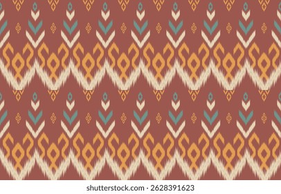 Ethnic abstract ikat art. Aztec ornament print. geometric ethnic pattern seamless color oriental. Design for background ,curtain, carpet, wallpaper, clothing, wrapping, Batik, vector illustration.