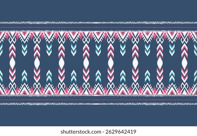 Ethnic abstract ikat art. Aztec ornament print. geometric ethnic pattern seamless color oriental. Design for background ,curtain, carpet, wallpaper, clothing, wrapping, Batik, vector illustration.