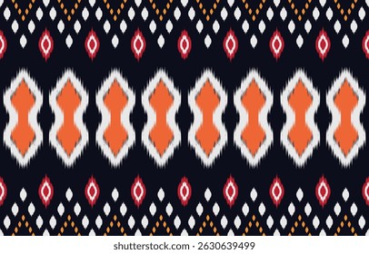 Ethnic abstract ikat art. Aztec ornament print. geometric ethnic pattern seamless color oriental. Design for background ,curtain, carpet, wallpaper, clothing, wrapping, Batik, vector illustration.