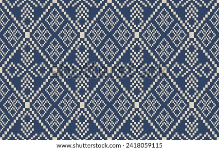 Ethnic abstract ikat art. Aztec ornament print. geometric ethnic pattern seamless  color oriental.  Design for background ,curtain, carpet, wallpaper, clothing, wrapping, Batik, vector illustration.