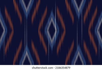 Ethnic abstract ikat art. Fabric Morocco, geometric ethnic pattern seamless  color oriental. Background, Design for fabric, curtain, carpet, wallpaper, clothing, wrapping, Batik, vector illustration