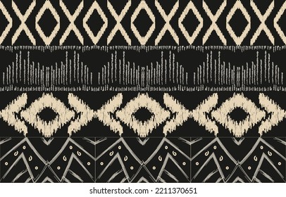 Ethnic abstract ikat art. Fabric Morocco, geometric ethnic pattern seamless  color oriental. Background, Design for fabric, curtain, carpet, wallpaper, clothing, wrapping, Batik, vector illustration