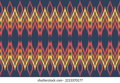 Ethnic abstract ikat art. Fabric Morocco, geometric ethnic pattern seamless  color oriental. Background, Design for fabric, curtain, carpet, wallpaper, clothing, wrapping, Batik, vector illustration