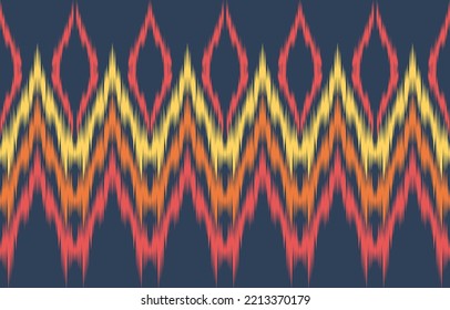 Ethnic abstract ikat art. Fabric Morocco, geometric ethnic pattern seamless  color oriental. Background, Design for fabric, curtain, carpet, wallpaper, clothing, wrapping, Batik, vector illustration