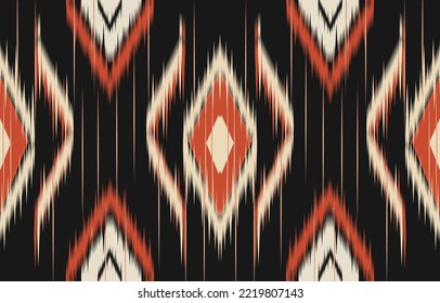 Ethnic abstract ikat art. Fabric Morocco, geometric ethnic pattern seamless  color oriental. Background, Design for fabric, curtain, carpet, wallpaper, clothing, wrapping, Batik, vector illustration