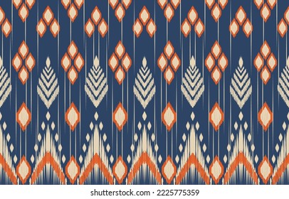 Ethnic abstract ikat art. Fabric Morocco, geometric ethnic pattern seamless  color oriental. Background, Design for fabric, curtain, carpet, wallpaper, clothing, wrapping, Batik, vector illustration