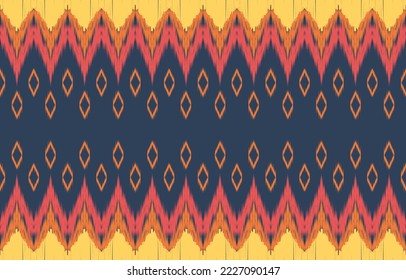 Ethnic abstract ikat art. Fabric Morocco, geometric ethnic pattern seamless  color oriental. Background, Design for fabric, curtain, carpet, wallpaper, clothing, wrapping, Batik, vector illustration
