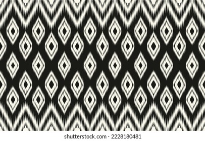 Ethnic abstract ikat art. Fabric Morocco, geometric ethnic pattern seamless  color oriental. Background, Design for fabric, curtain, carpet, wallpaper, clothing, wrapping, Batik, vector illustration
