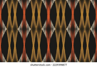Ethnic abstract ikat art. Fabric Morocco, geometric ethnic pattern seamless  color oriental. Background, Design for fabric, curtain, carpet, wallpaper, clothing, wrapping, Batik, vector illustration