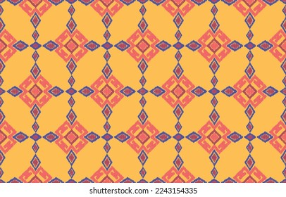 Ethnic abstract ikat art. Fabric Morocco, geometric ethnic pattern seamless  color oriental. Background, Design for fabric, curtain, carpet, wallpaper, clothing, wrapping, Batik, vector illustration