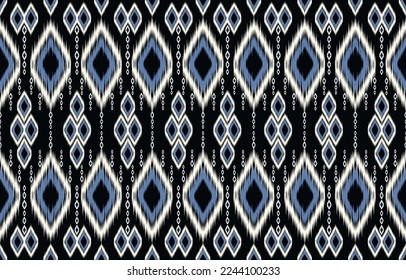 Ethnic abstract ikat art. Fabric Morocco, geometric ethnic pattern seamless  color oriental. Background, Design for fabric, curtain, carpet, wallpaper, clothing, wrapping, Batik, vector illustration