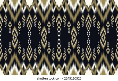 Ethnic abstract ikat art. Fabric Morocco, geometric ethnic pattern seamless  color oriental. Background, Design for fabric, curtain, carpet, wallpaper, clothing, wrapping, Batik, vector illustration