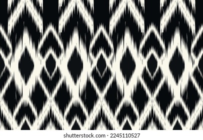 Ethnic abstract ikat art. Fabric Morocco, geometric ethnic pattern seamless  color oriental. Background, Design for fabric, curtain, carpet, wallpaper, clothing, wrapping, Batik, vector illustration