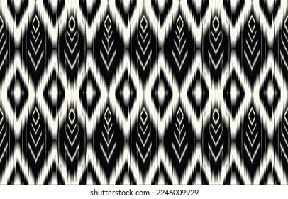 Ethnic abstract ikat art. Fabric Morocco, geometric ethnic pattern seamless  color oriental. Background, Design for fabric, curtain, carpet, wallpaper, clothing, wrapping, Batik, vector illustration