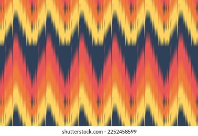 Ethnic abstract ikat art. Fabric Morocco, geometric ethnic pattern seamless  color oriental. Background, Design for fabric, curtain, carpet, wallpaper, clothing, wrapping, Batik, vector illustration