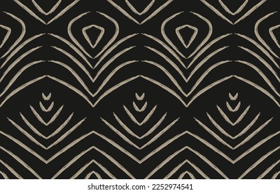 Ethnic abstract ikat art. Fabric Morocco, geometric ethnic pattern seamless  color oriental. Background, Design for fabric, curtain, carpet, wallpaper, clothing, wrapping, Batik, vector illustration