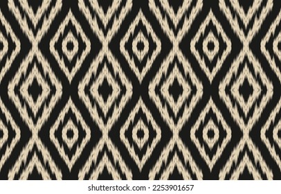 Ethnic abstract ikat art. Fabric Morocco, geometric ethnic pattern seamless  color oriental. Background, Design for fabric, curtain, carpet, wallpaper, clothing, wrapping, Batik, vector illustration