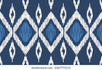 Ethnic abstract ikat art. Fabric Morocco, geometric ethnic pattern seamless  color oriental. Background, Design for fabric, curtain, carpet, wallpaper, clothing, wrapping, Batik, vector illustration