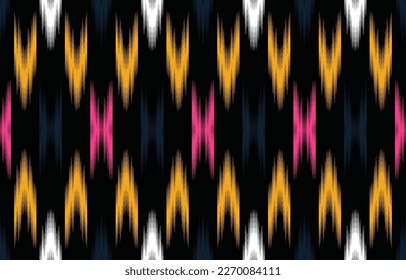 Ethnic abstract ikat art. Fabric Morocco, geometric ethnic pattern seamless  color oriental. Background, Design for fabric, curtain, carpet, wallpaper, clothing, wrapping, Batik, vector illustration