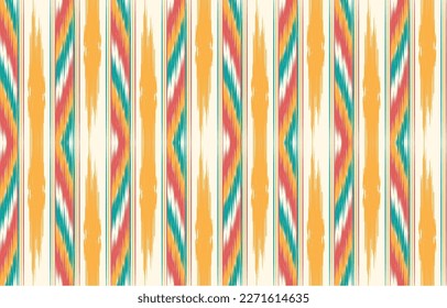 Ethnic abstract ikat art. Fabric Morocco, geometric ethnic pattern seamless  color oriental. Background, Design for fabric, curtain, carpet, wallpaper, clothing, wrapping, Batik, vector illustration