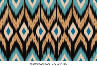 Ethnic abstract ikat art. Fabric Morocco, geometric ethnic pattern seamless  color oriental. Background, Design for fabric, curtain, carpet, wallpaper, clothing, wrapping, Batik, vector illustration
