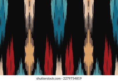 Ethnic abstract ikat art. Fabric Morocco, geometric ethnic pattern seamless  color oriental. Background, Design for fabric, curtain, carpet, wallpaper, clothing, wrapping, Batik, vector illustration