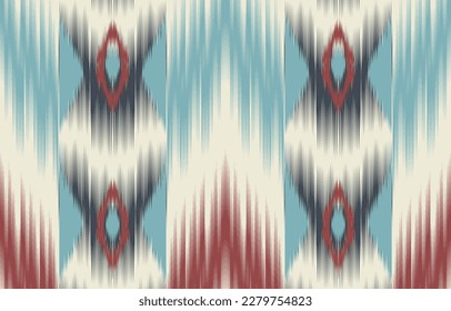 Ethnic abstract ikat art. Fabric Morocco, geometric ethnic pattern seamless  color oriental. Background, Design for fabric, curtain, carpet, wallpaper, clothing, wrapping, Batik, vector illustration